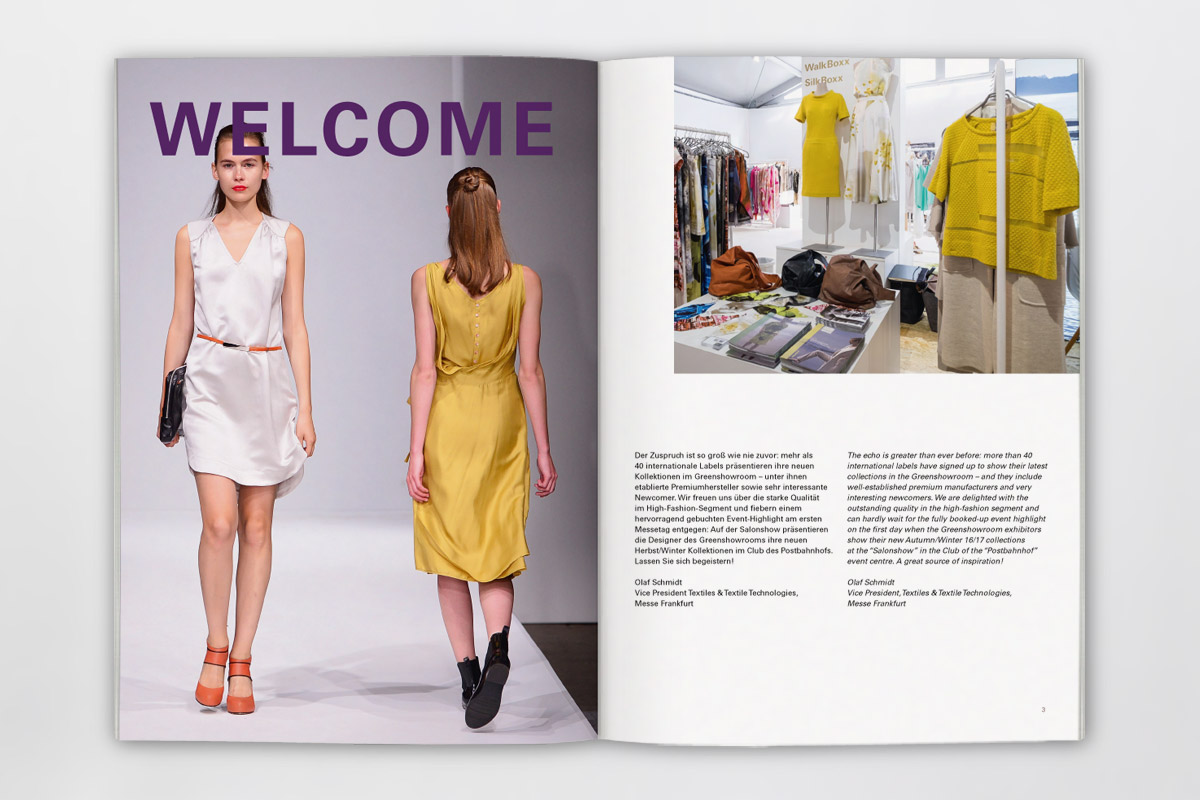 Kristina Nickel, Messemagazin, Broschüre, Layout und Reinzeichnung, Green Showroom